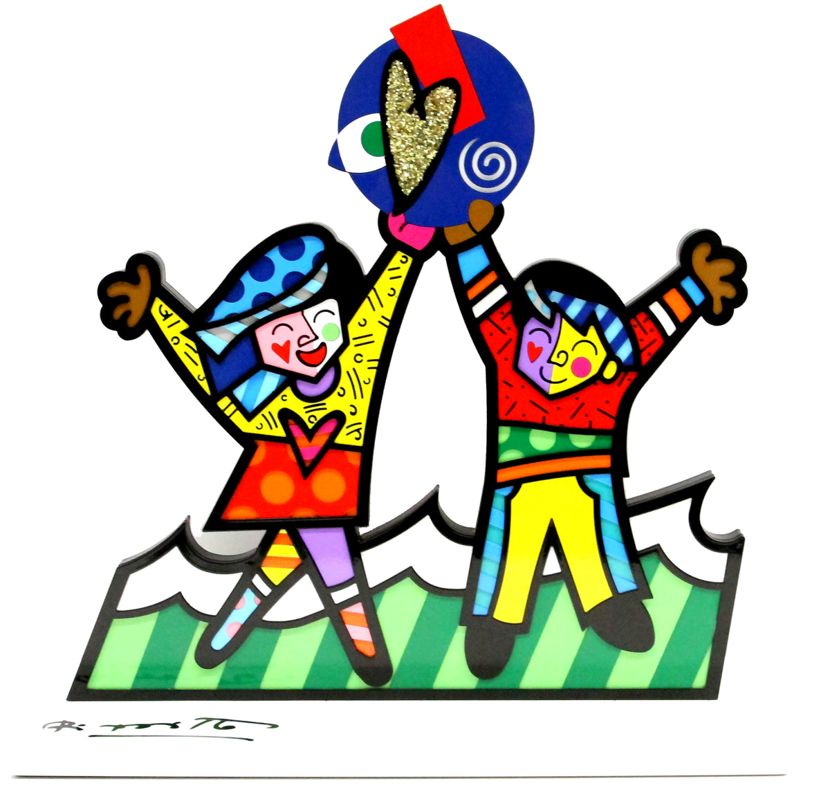 Romero Britto circle of love limited edition  colorful pop art design