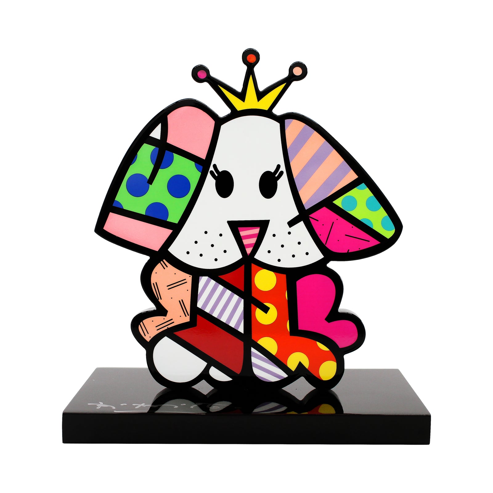 Romero Britto royalty ii black base limited  colorful pop art design