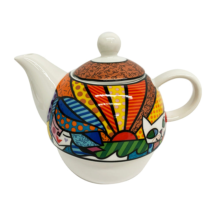 modern pop art britto garden tea for one  vibrant home decor