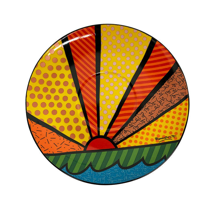 britto garden tea for one  artistic colorful design collectible