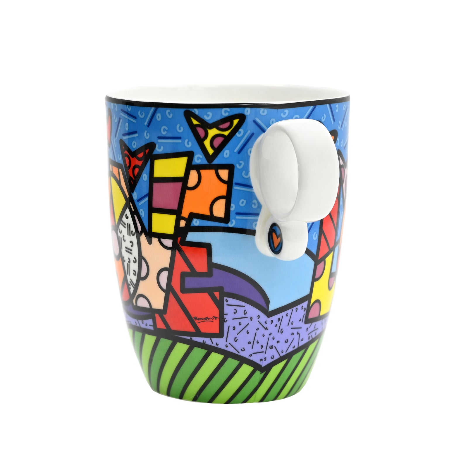 Romero Britto love word mug fine porcelain  colorful pop art design