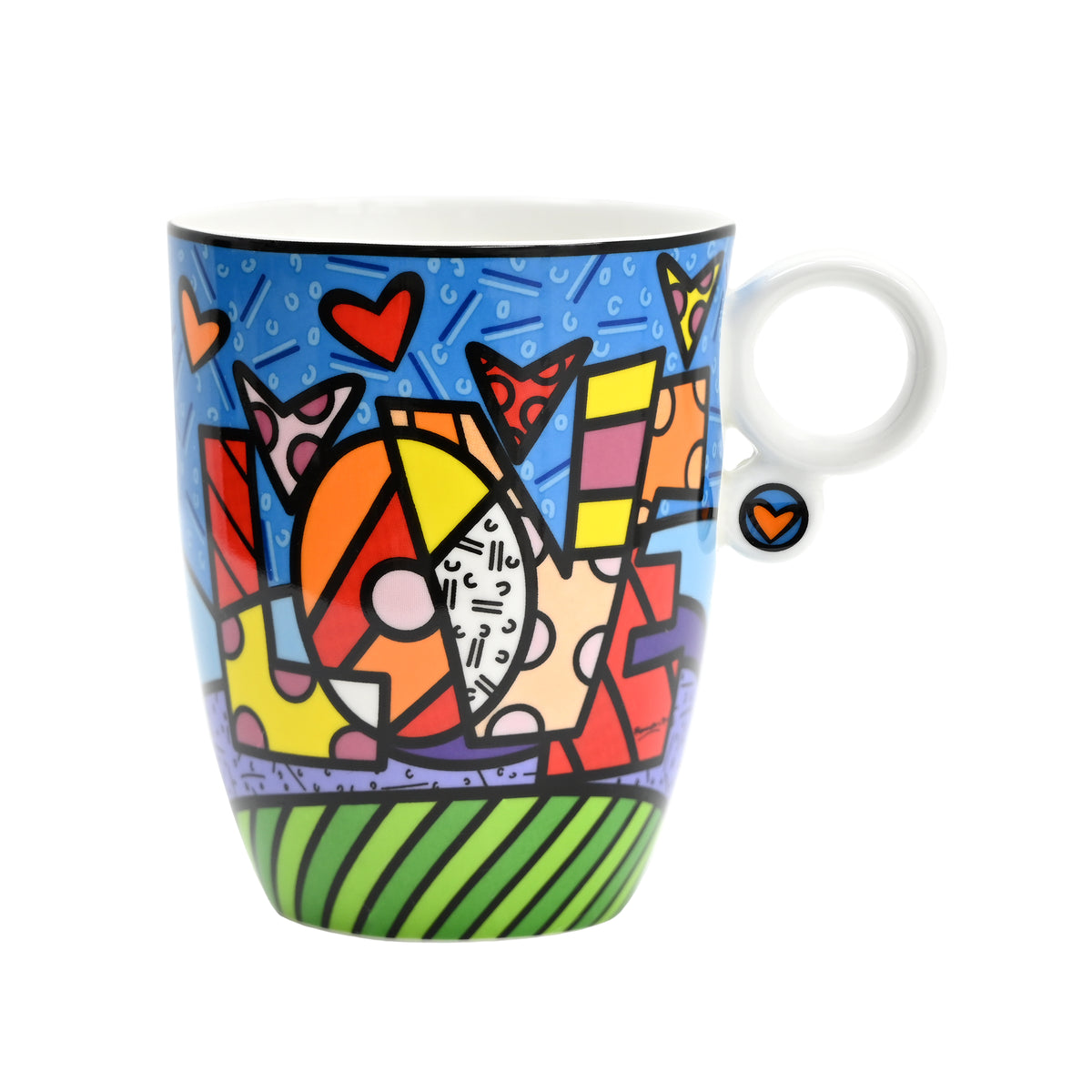 Romero Britto love word mug fine porcelain  colorful pop art design