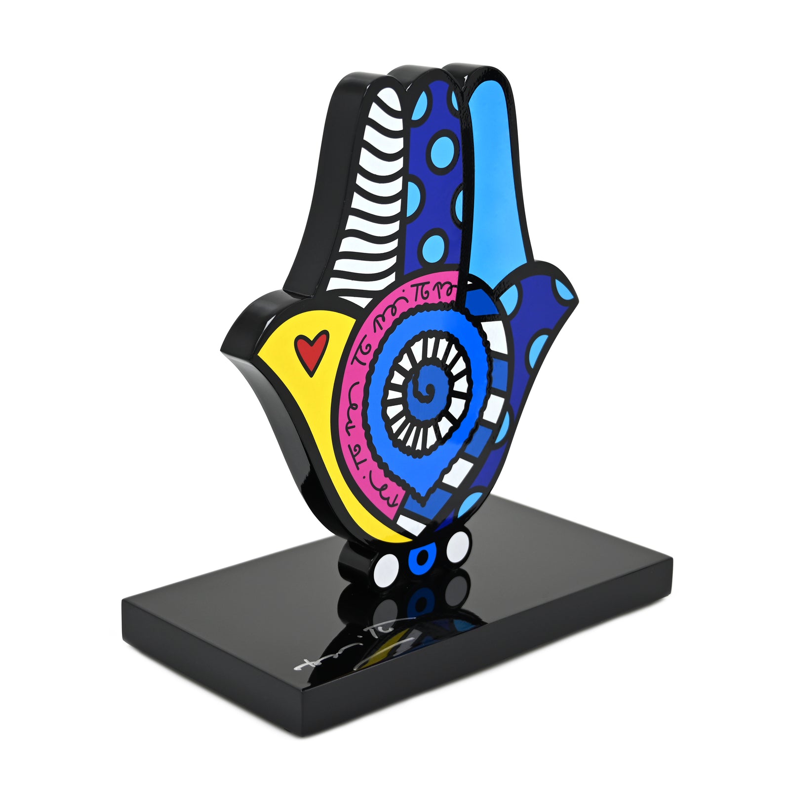 Romero Britto hamsa black base limited edition  colorful pop art design