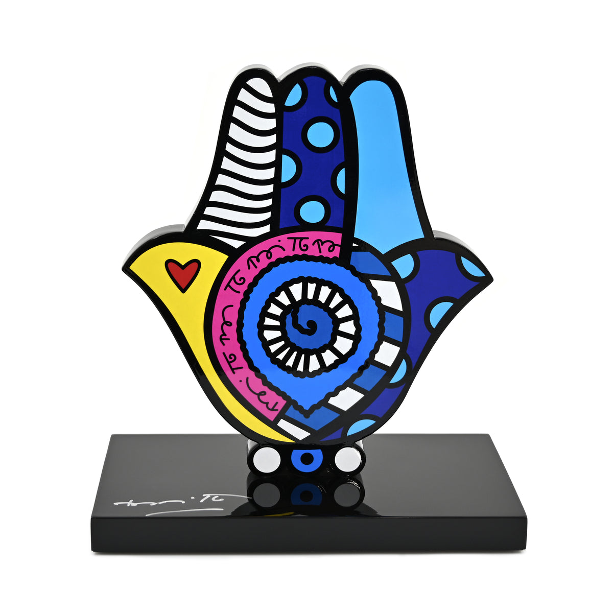 Romero Britto hamsa black base limited edition  colorful pop art design