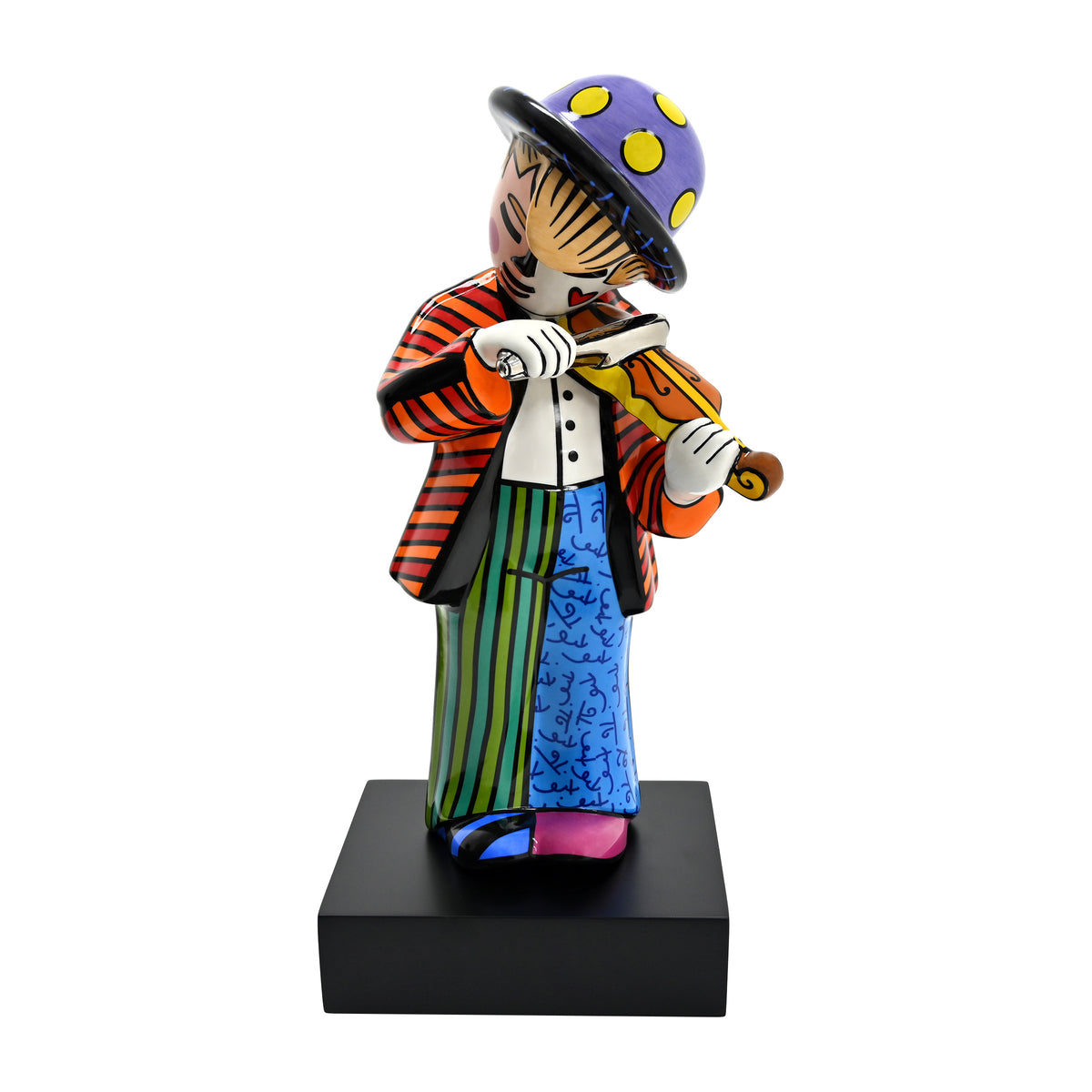 Romero Britto fiddler fine porcelain  colorful pop art design