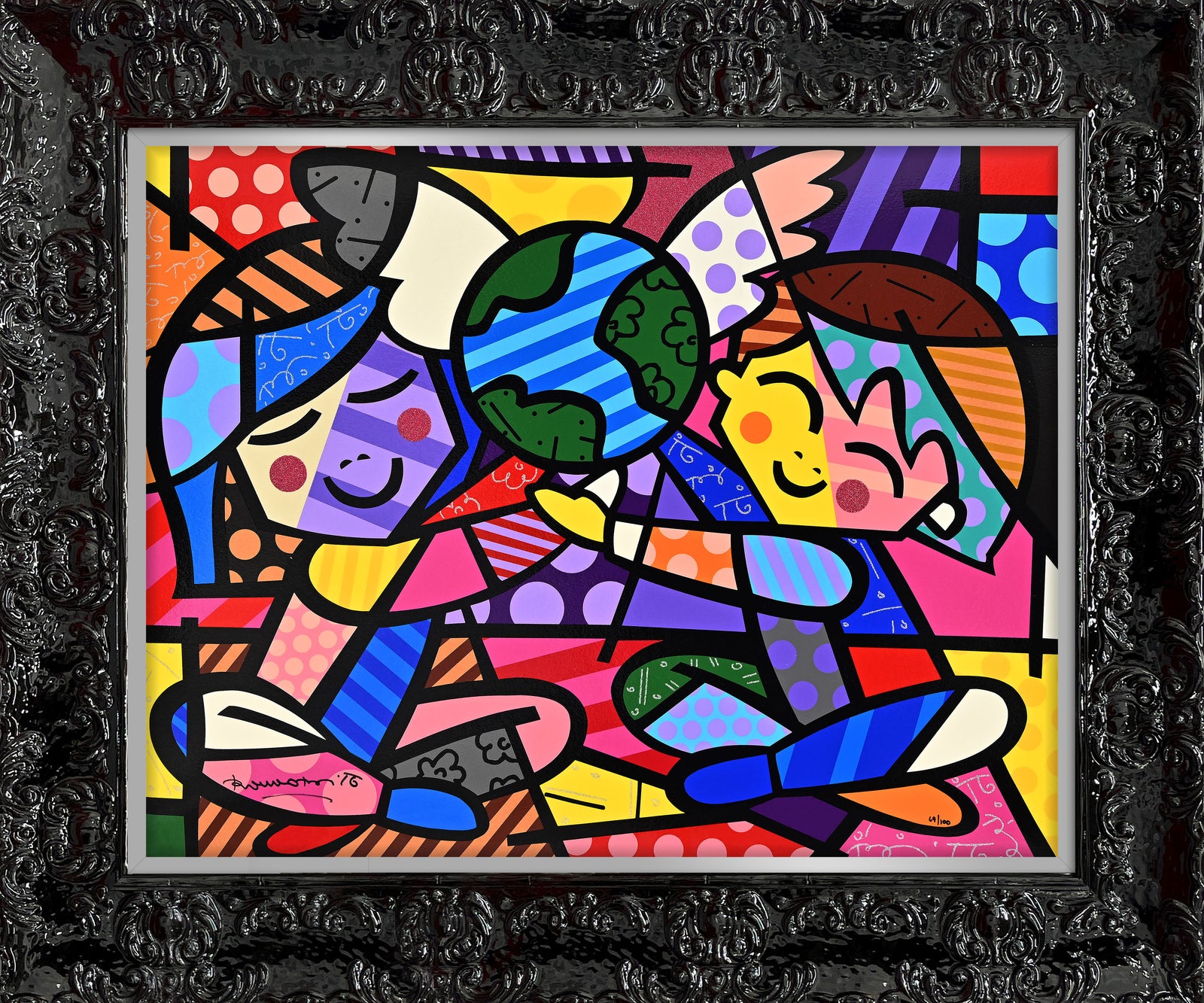 children of the world serigraph  colorful decorative collectible gift idea