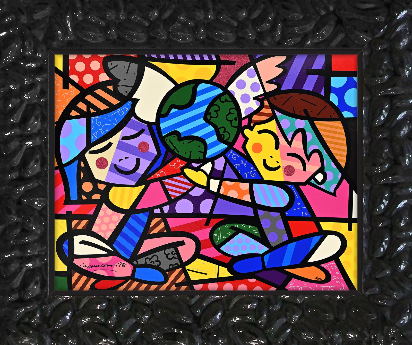 modern pop art children of the world serigraph  vibrant home decor