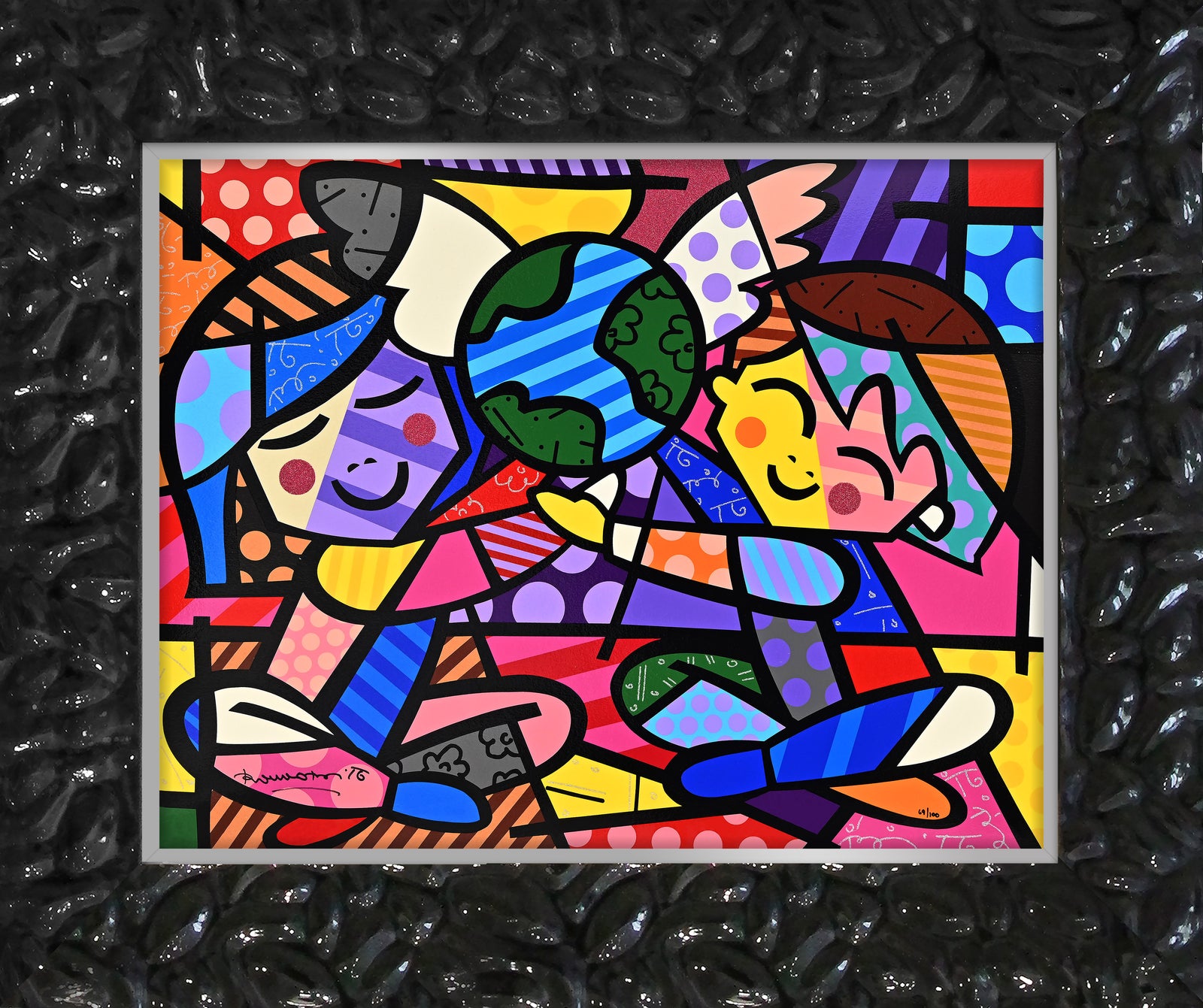 children of the world serigraph  artistic colorful design collectible