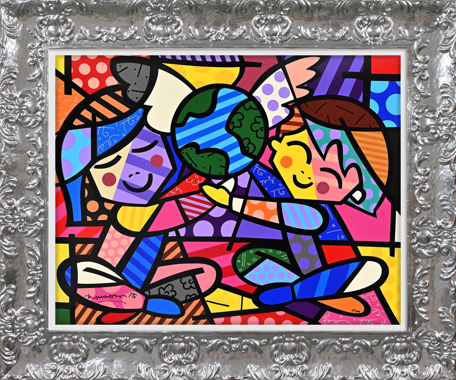 children of the world serigraph  colorful decorative collectible gift idea