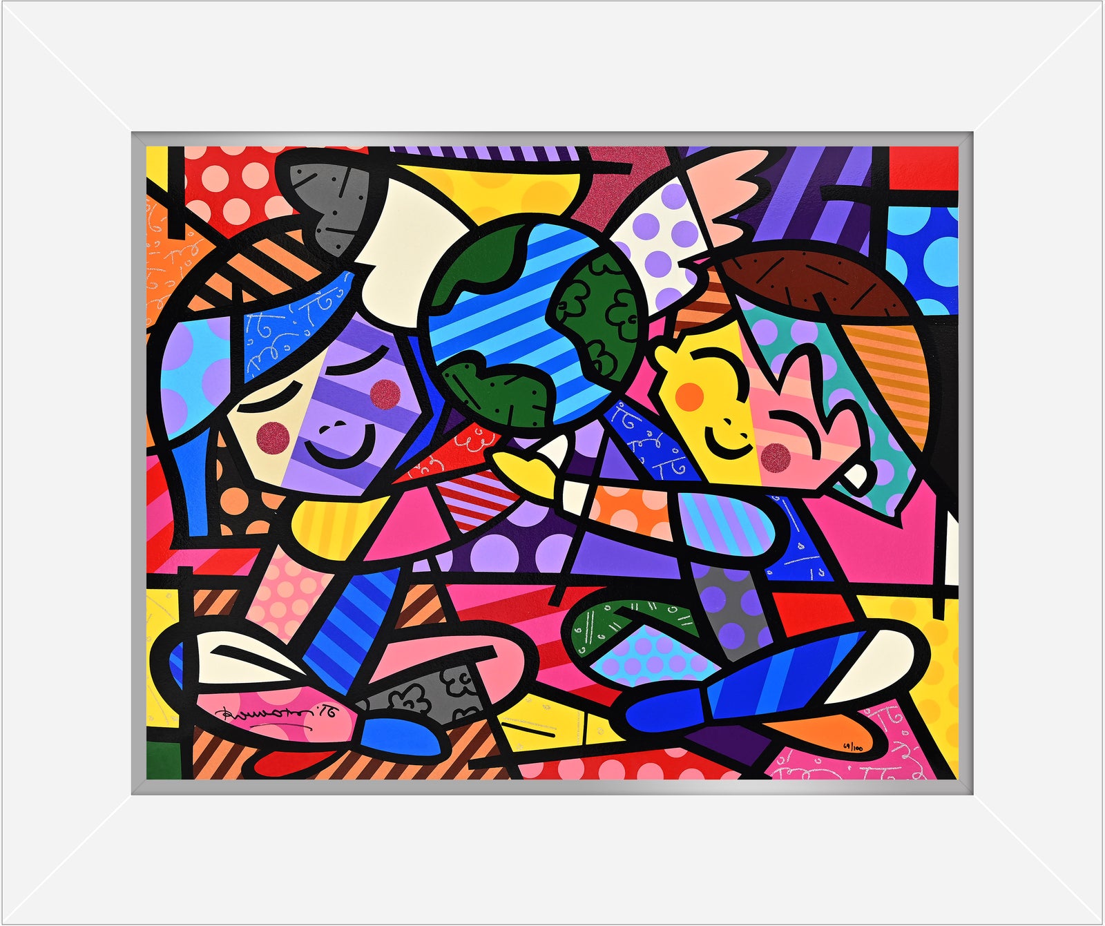 modern pop art children of the world serigraph  vibrant home decor