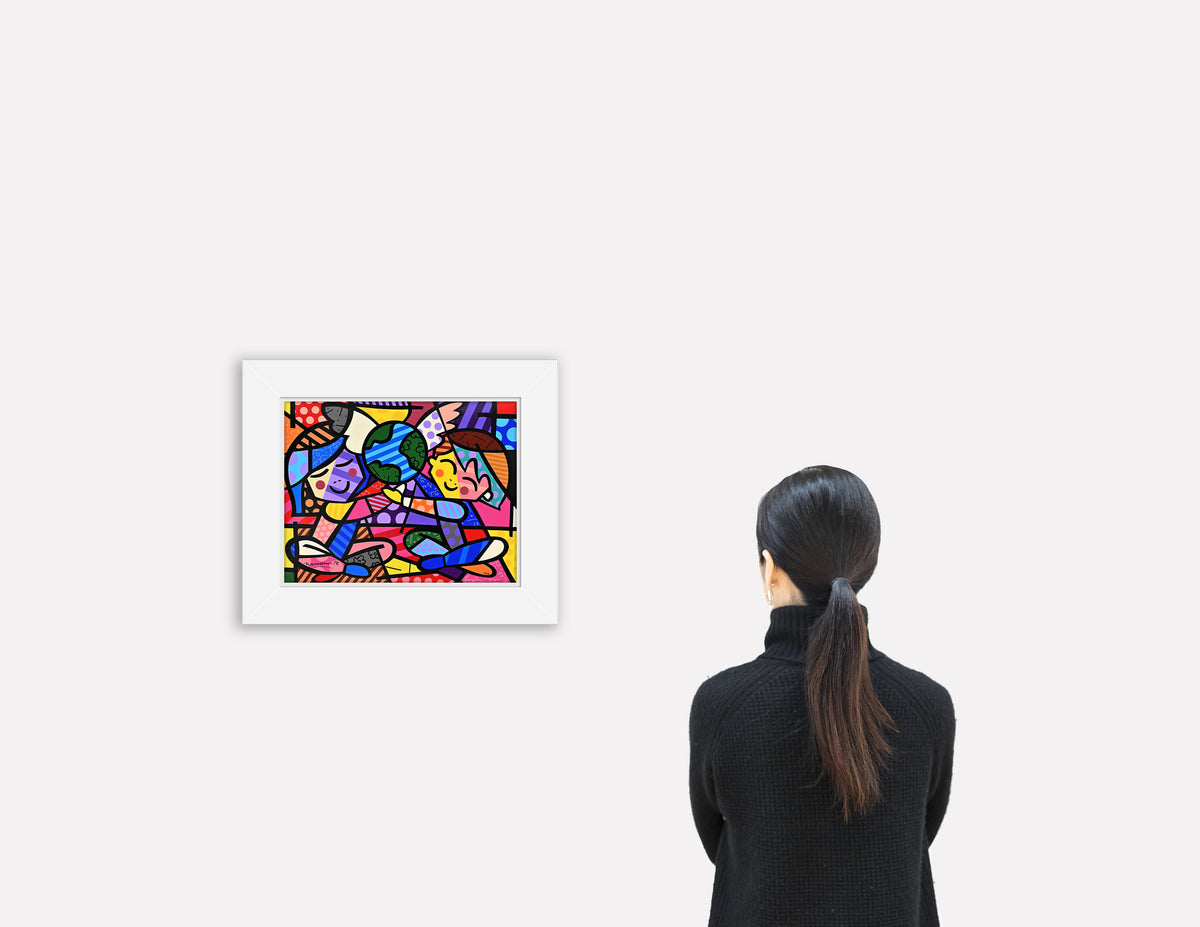 modern pop art children of the world serigraph  vibrant home decor