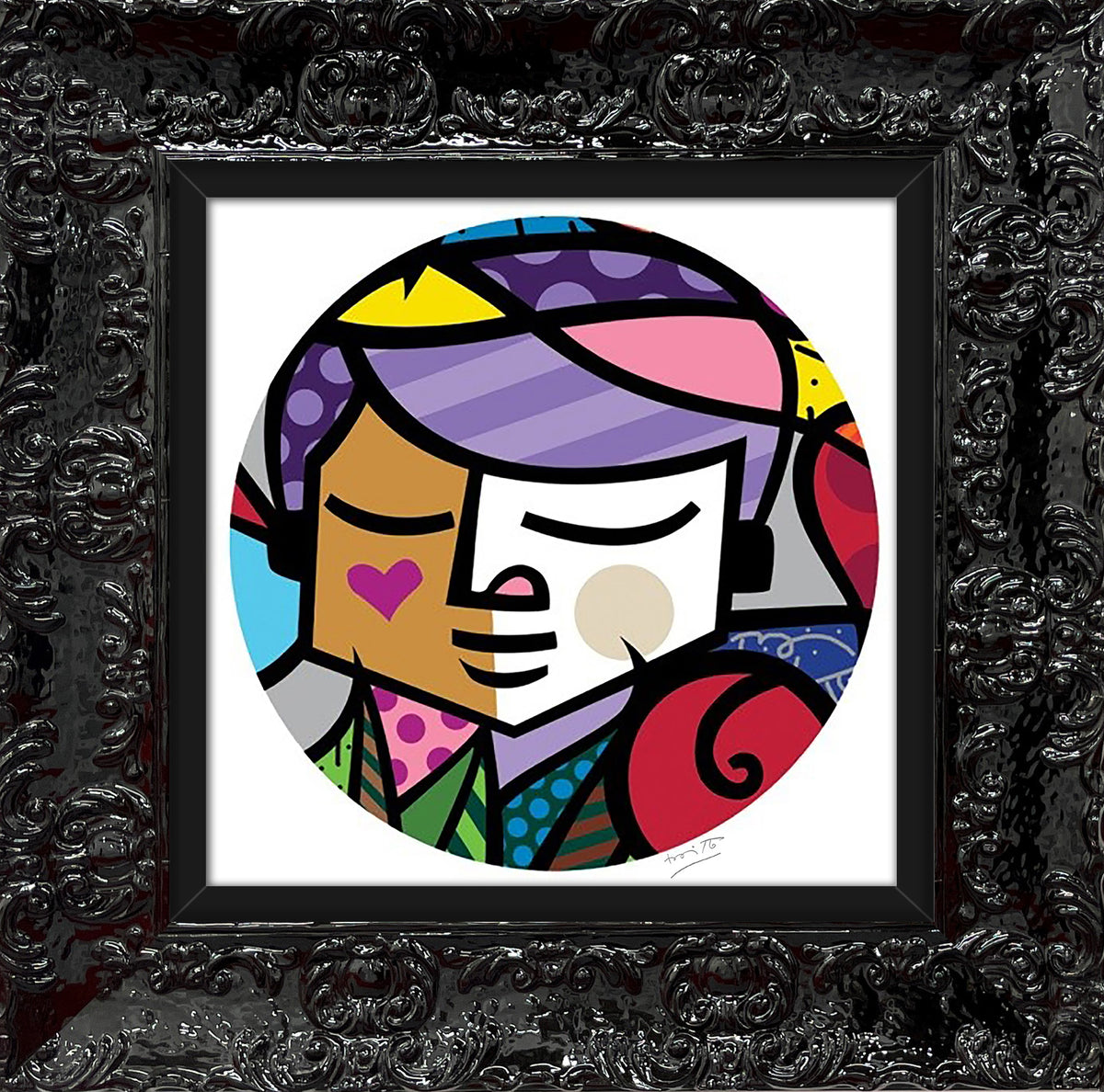 Romero Britto eros serigraph  contemporary pop art piece
