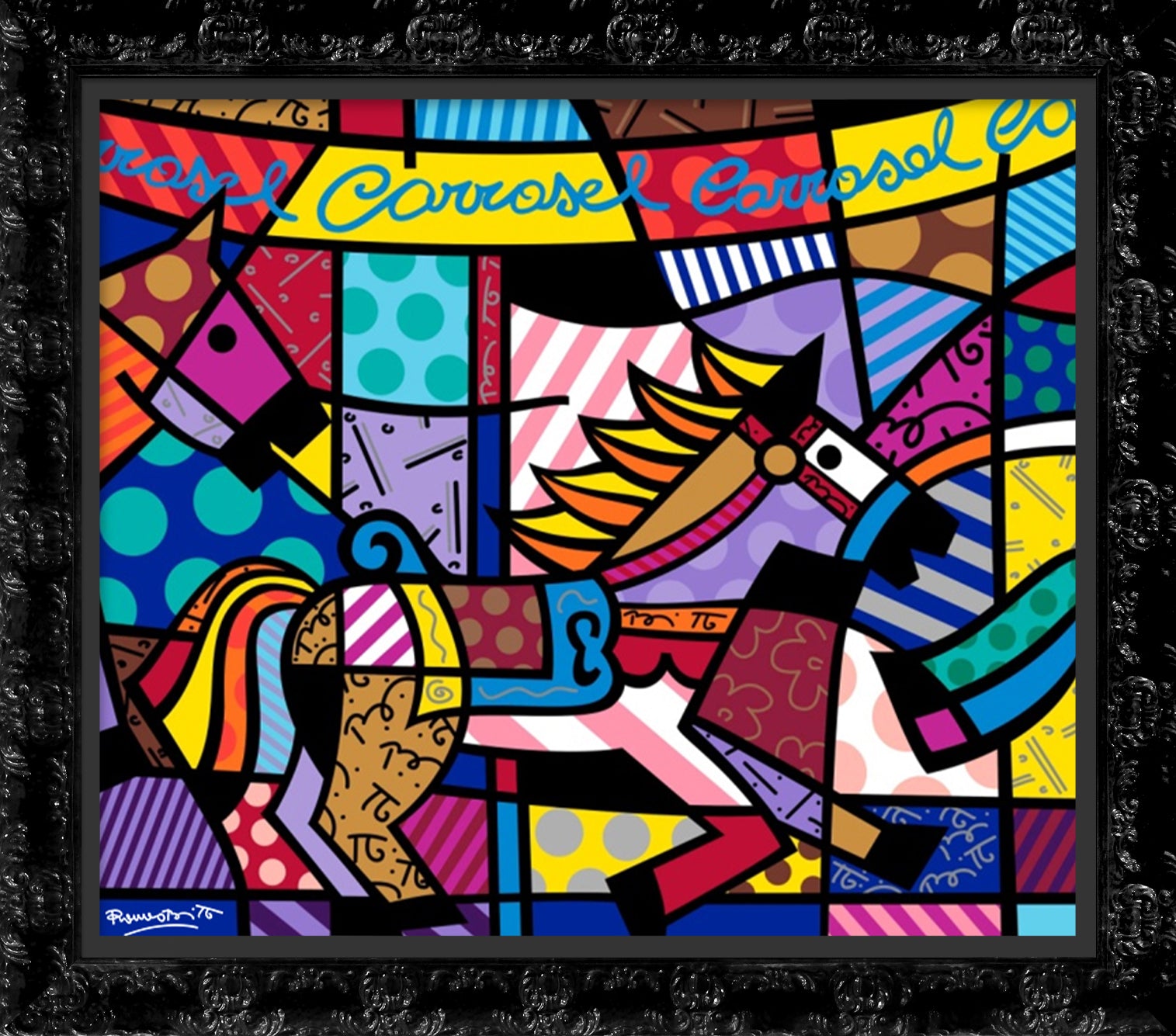 carousel serigraph  colorful decorative collectible gift idea