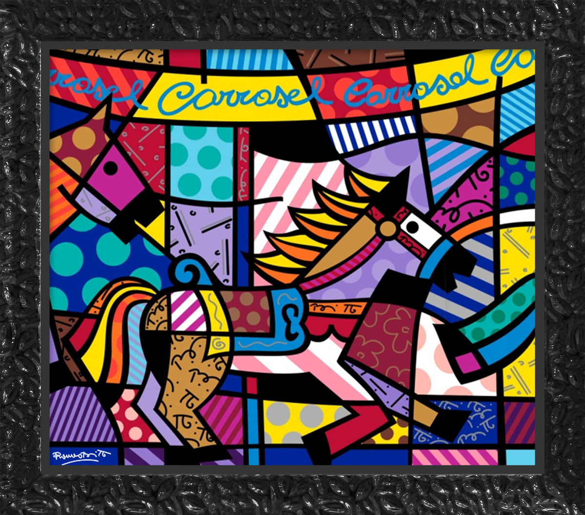 carousel serigraph  artistic colorful design collectible