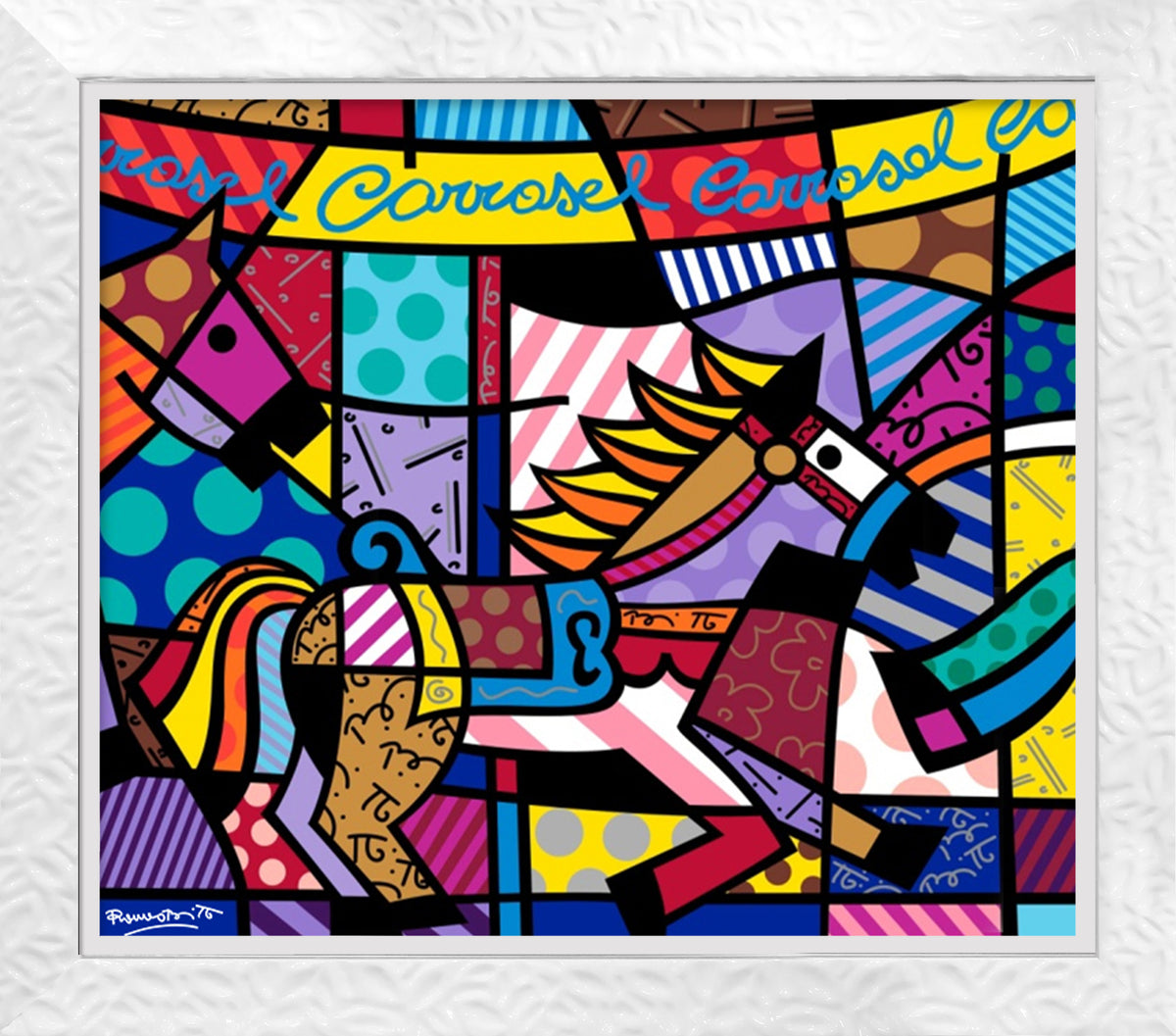 carousel serigraph  colorful decorative collectible gift idea