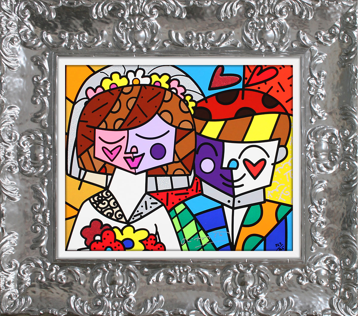 modern pop art love wedding limited edition serigraph  vibrant home decor