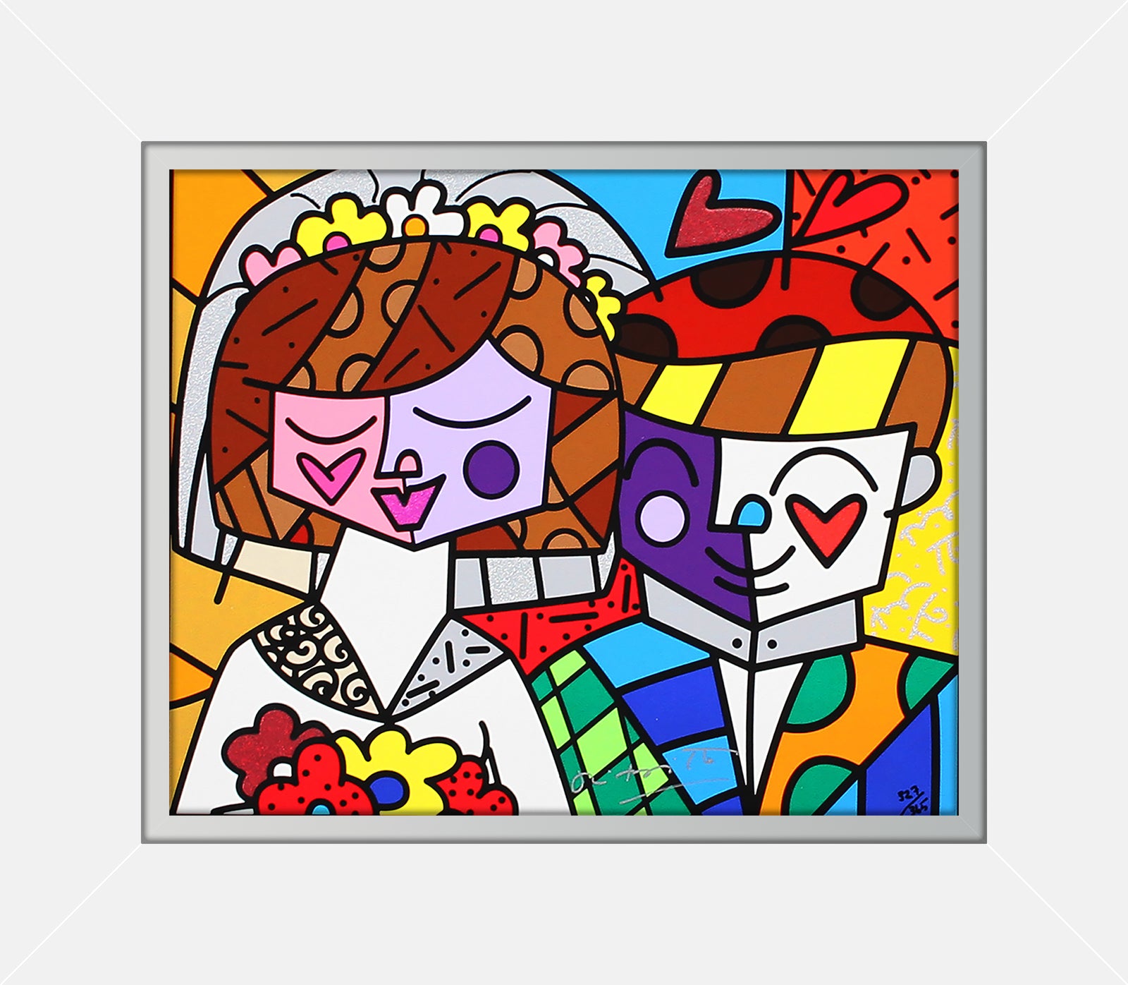 modern pop art love wedding limited edition serigraph  vibrant home decor