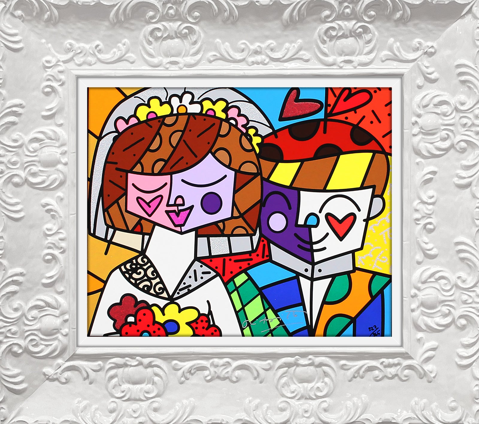 modern pop art love wedding limited edition serigraph  vibrant home decor