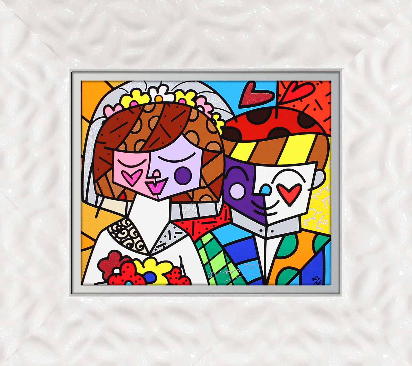 love wedding limited edition serigraph  artistic colorful design collectible