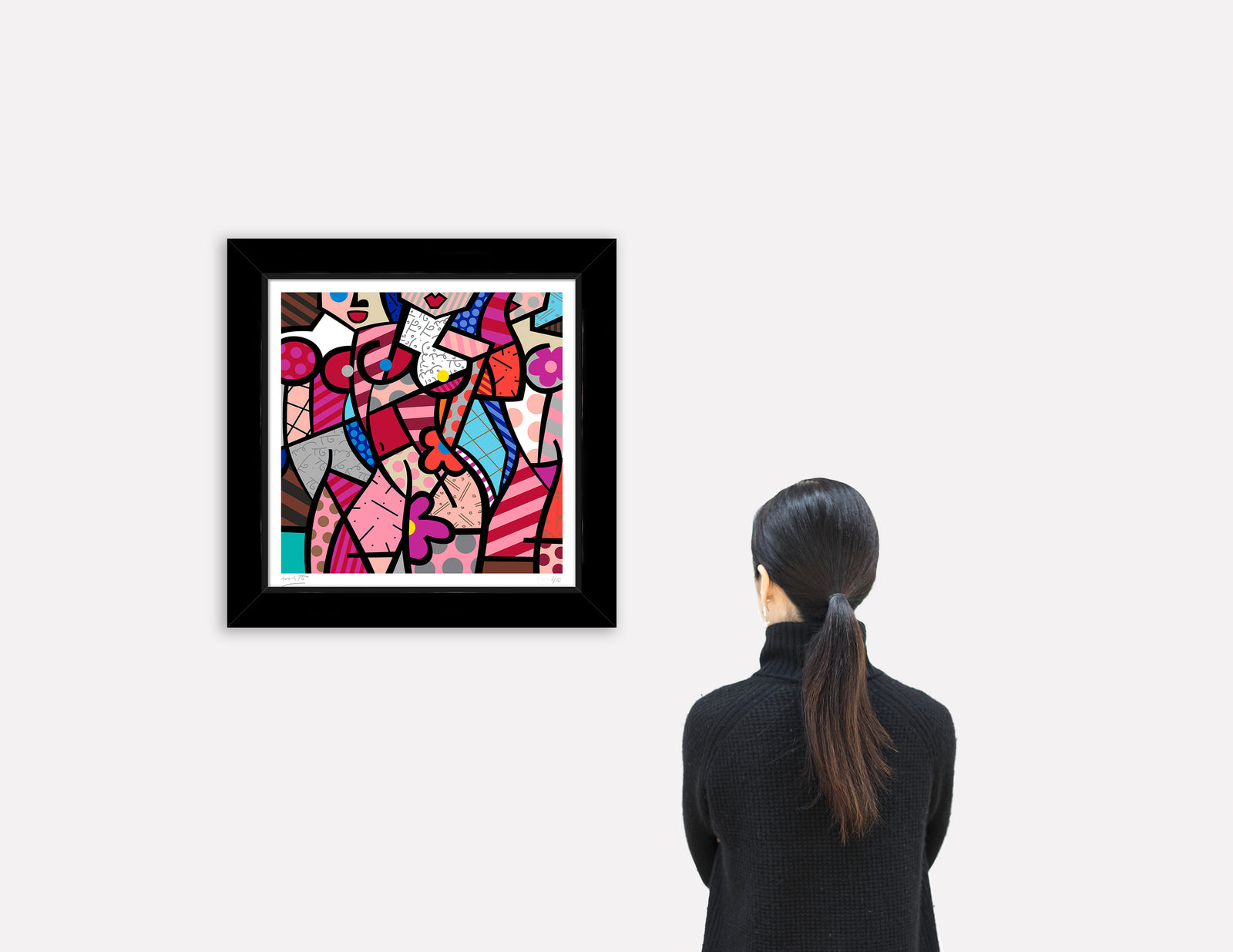 modern pop art three gracessummer pink serigraph  vibrant home decor
