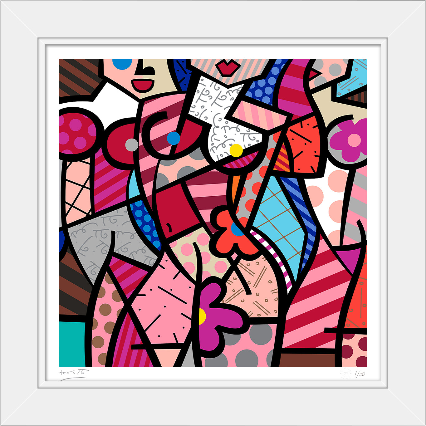 three gracessummer pink serigraph  colorful decorative collectible gift idea