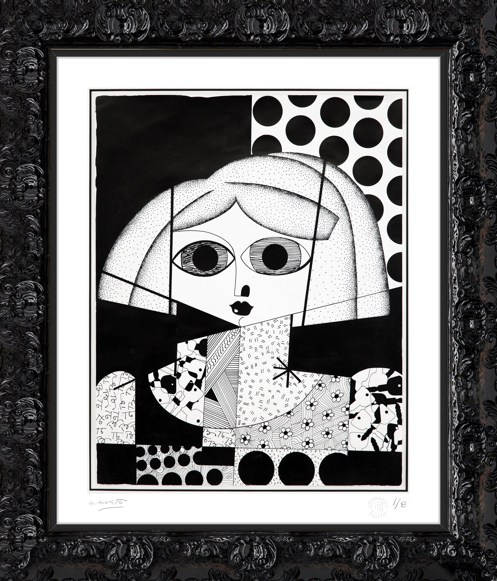 Romero Britto the key holder serigraph artist  contemporary pop art piece