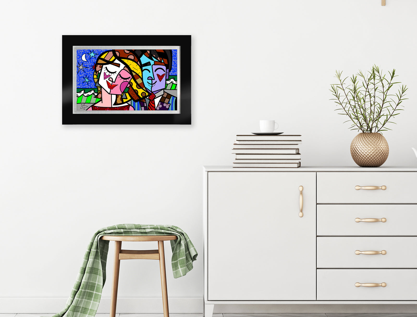 Romero Britto romancismo serigraph  colorful pop art design