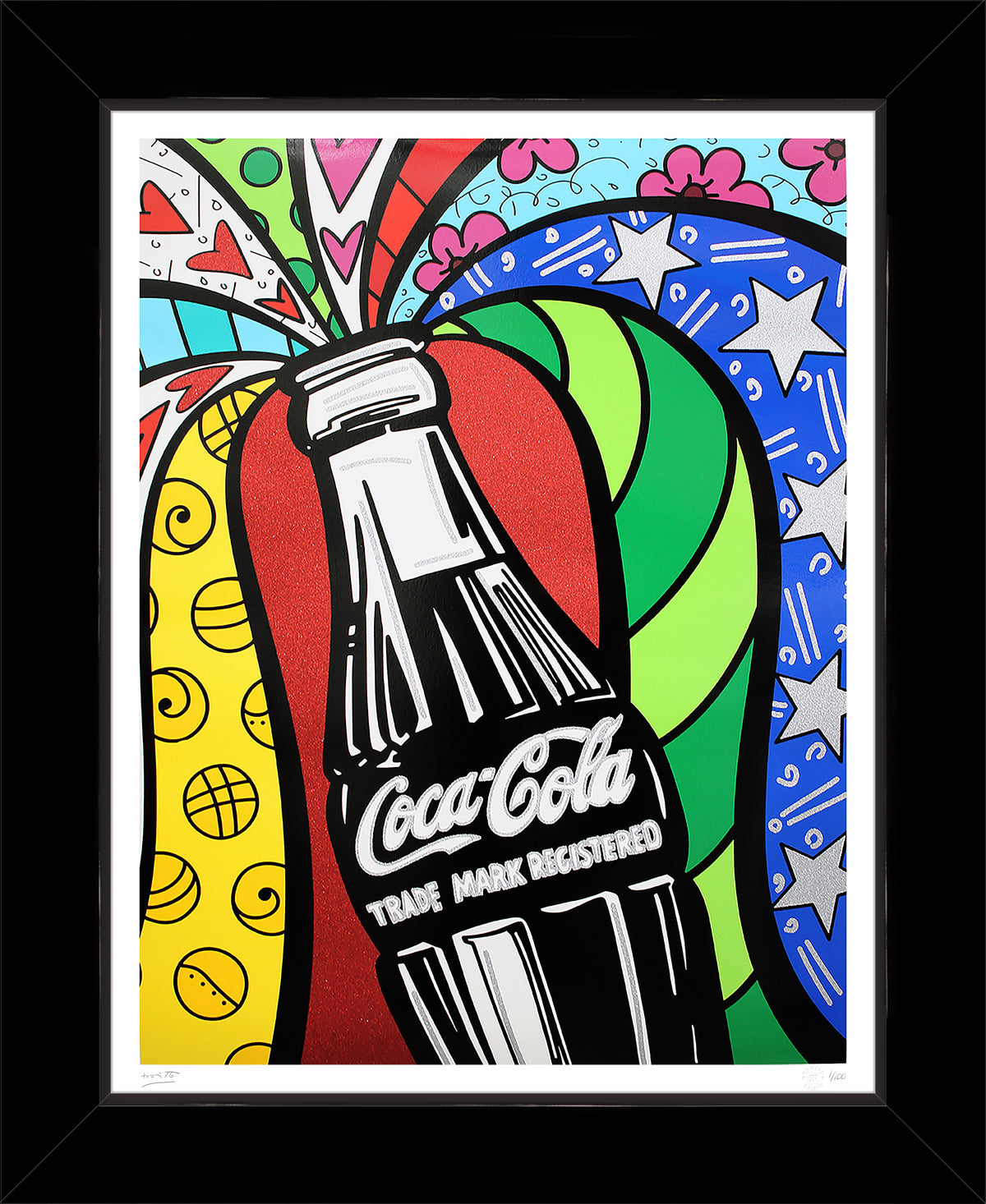 Romero Britto cocacola sharing serigraph  contemporary pop art piece