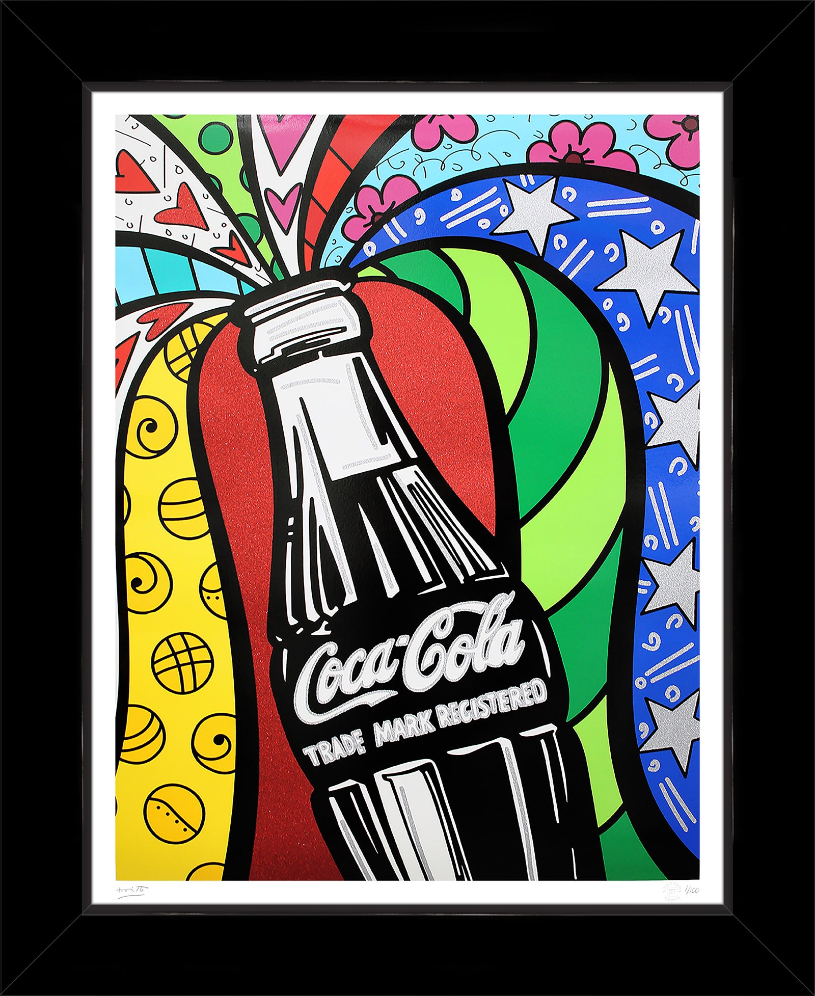 Romero Britto cocacola sharing serigraph  contemporary pop art piece