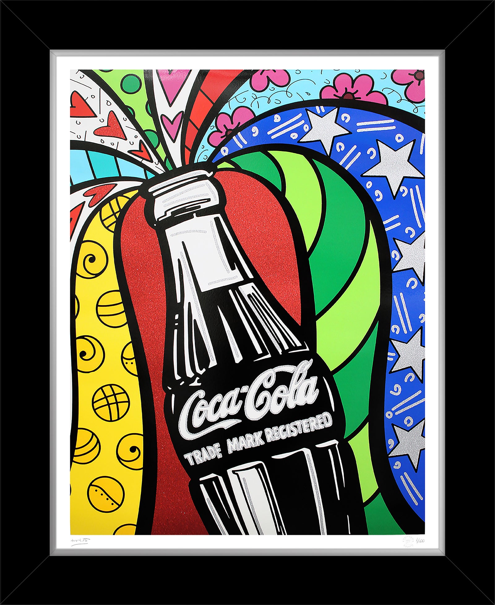 Romero Britto cocacola sharing serigraph  colorful pop art design