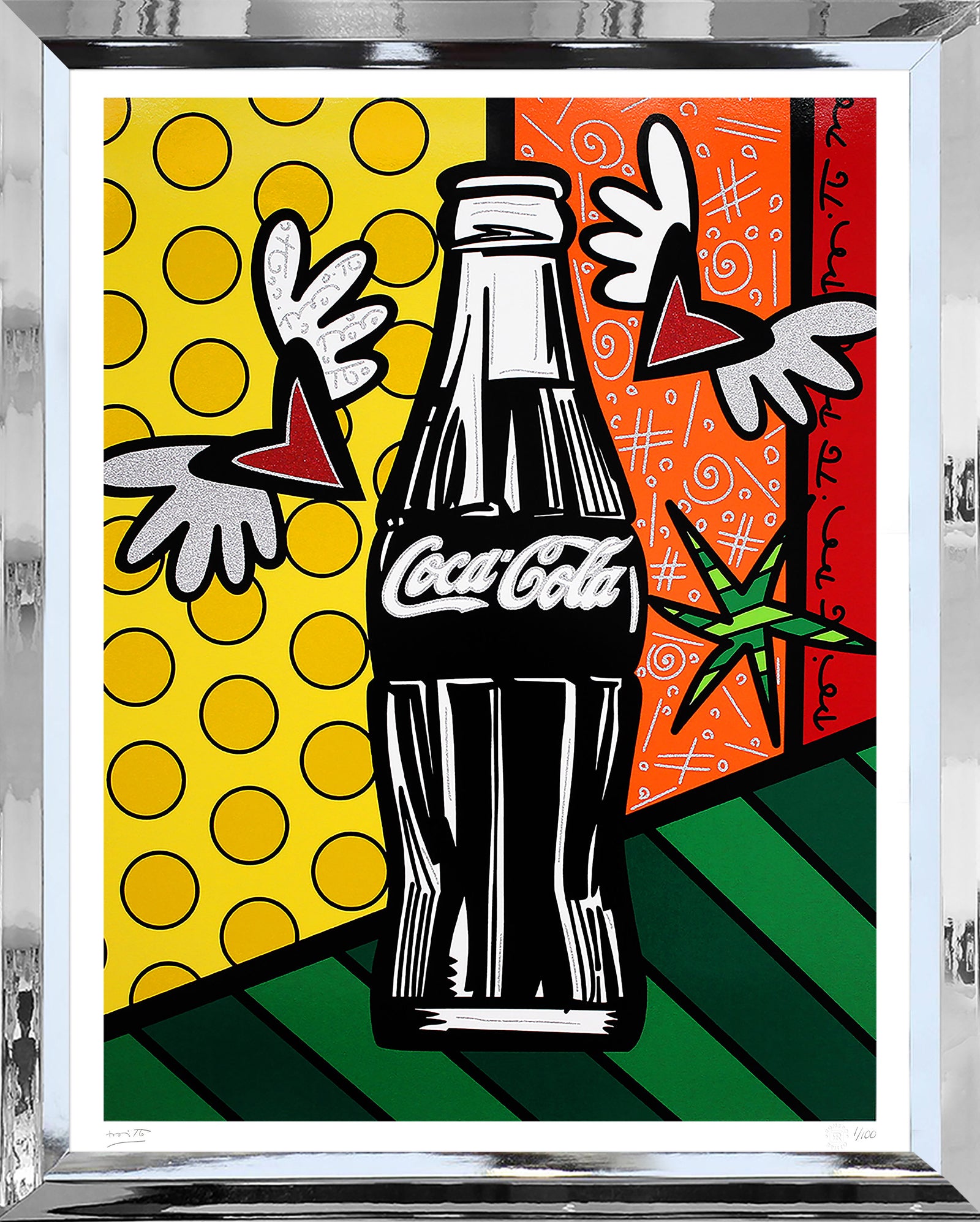 cocacola happiness serigraph  colorful decorative collectible gift idea