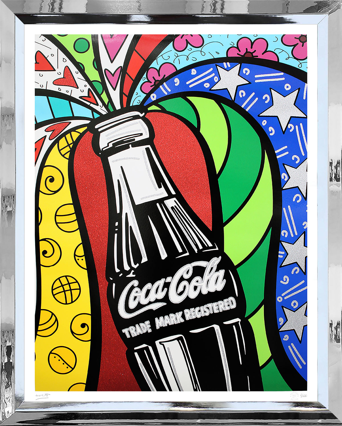 Romero Britto cocacola sharing serigraph  colorful pop art design