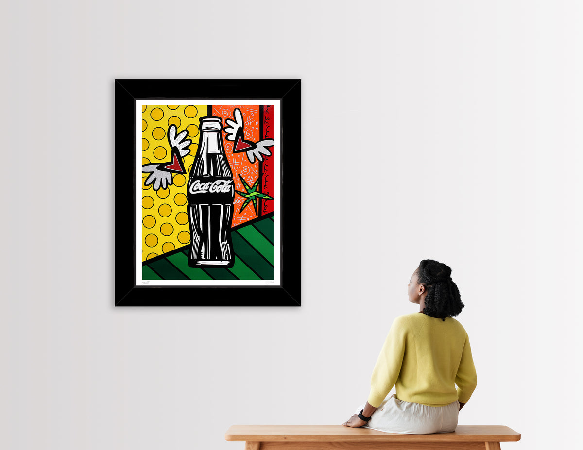 cocacola happiness serigraph  artistic colorful design collectible
