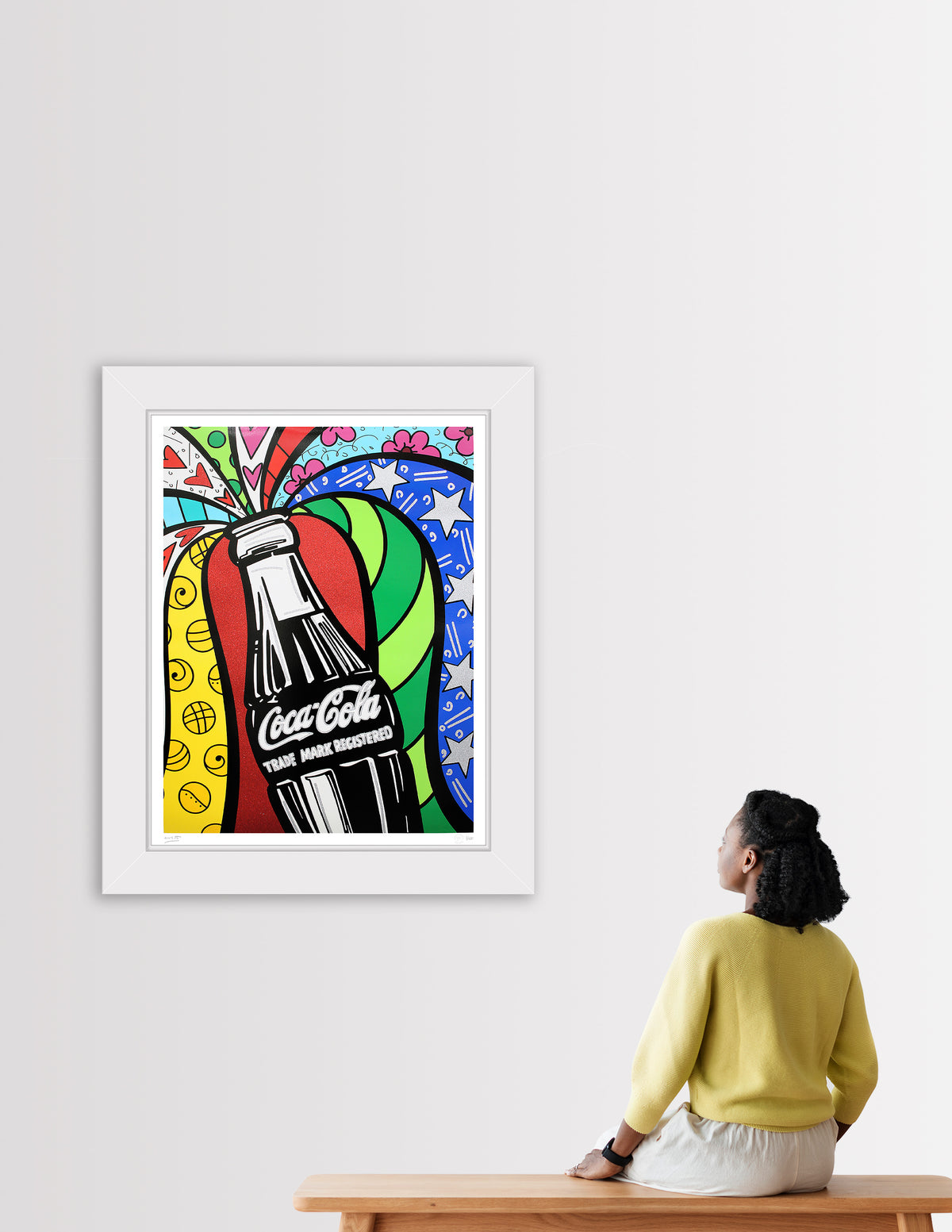 modern pop art cocacola sharing serigraph  vibrant home decor