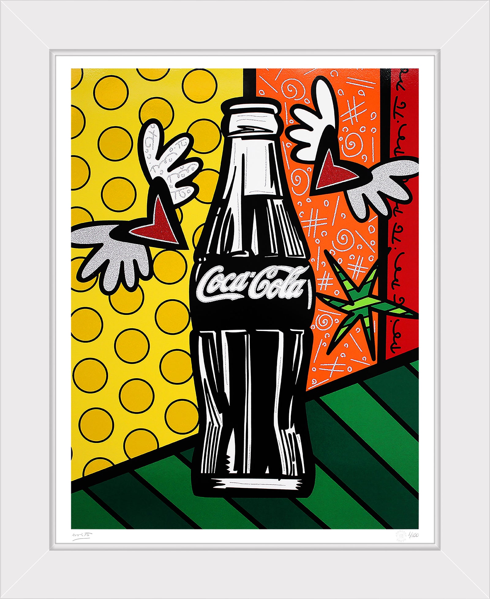 modern pop art cocacola happiness serigraph  vibrant home decor