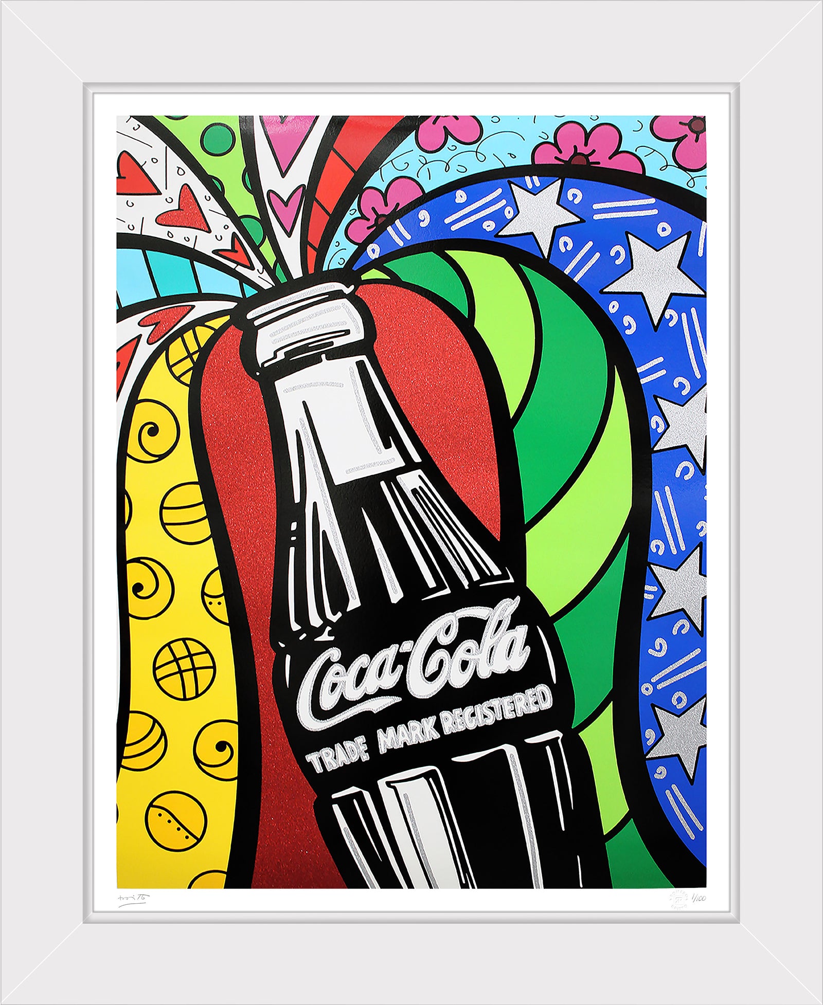 Romero Britto cocacola sharing serigraph  contemporary pop art piece