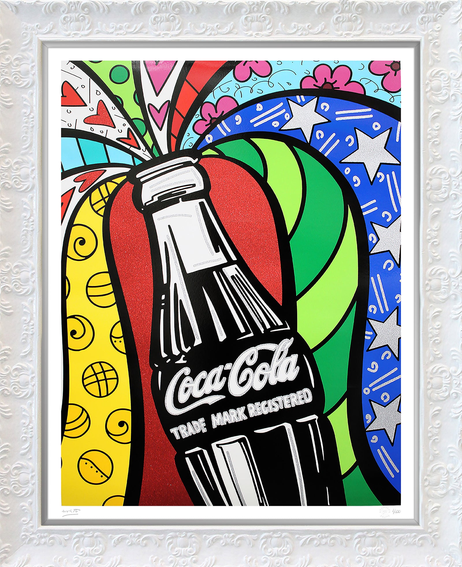 Romero Britto cocacola sharing serigraph  colorful pop art design