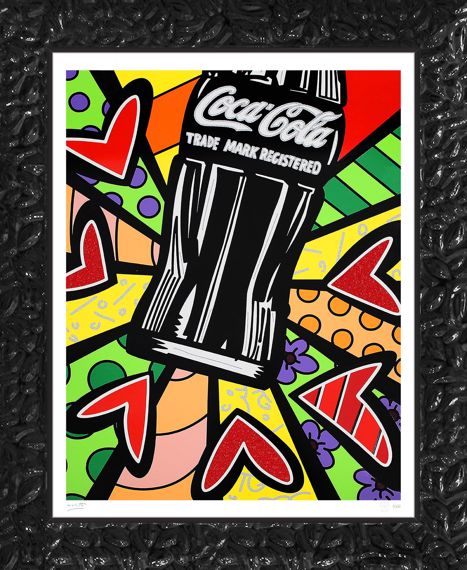 cocacola love serigraph  artistic colorful design collectible