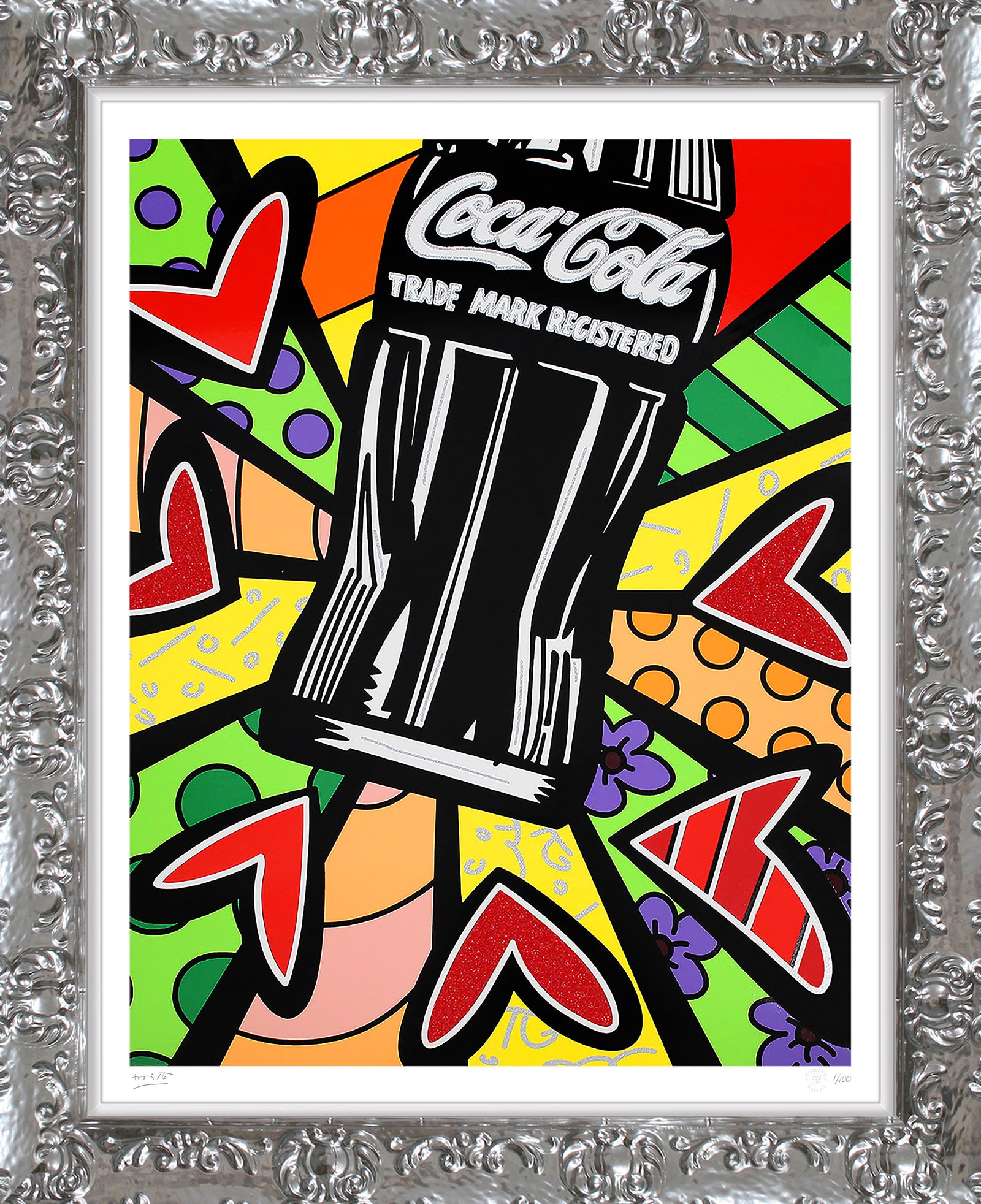 cocacola love serigraph  colorful decorative collectible gift idea