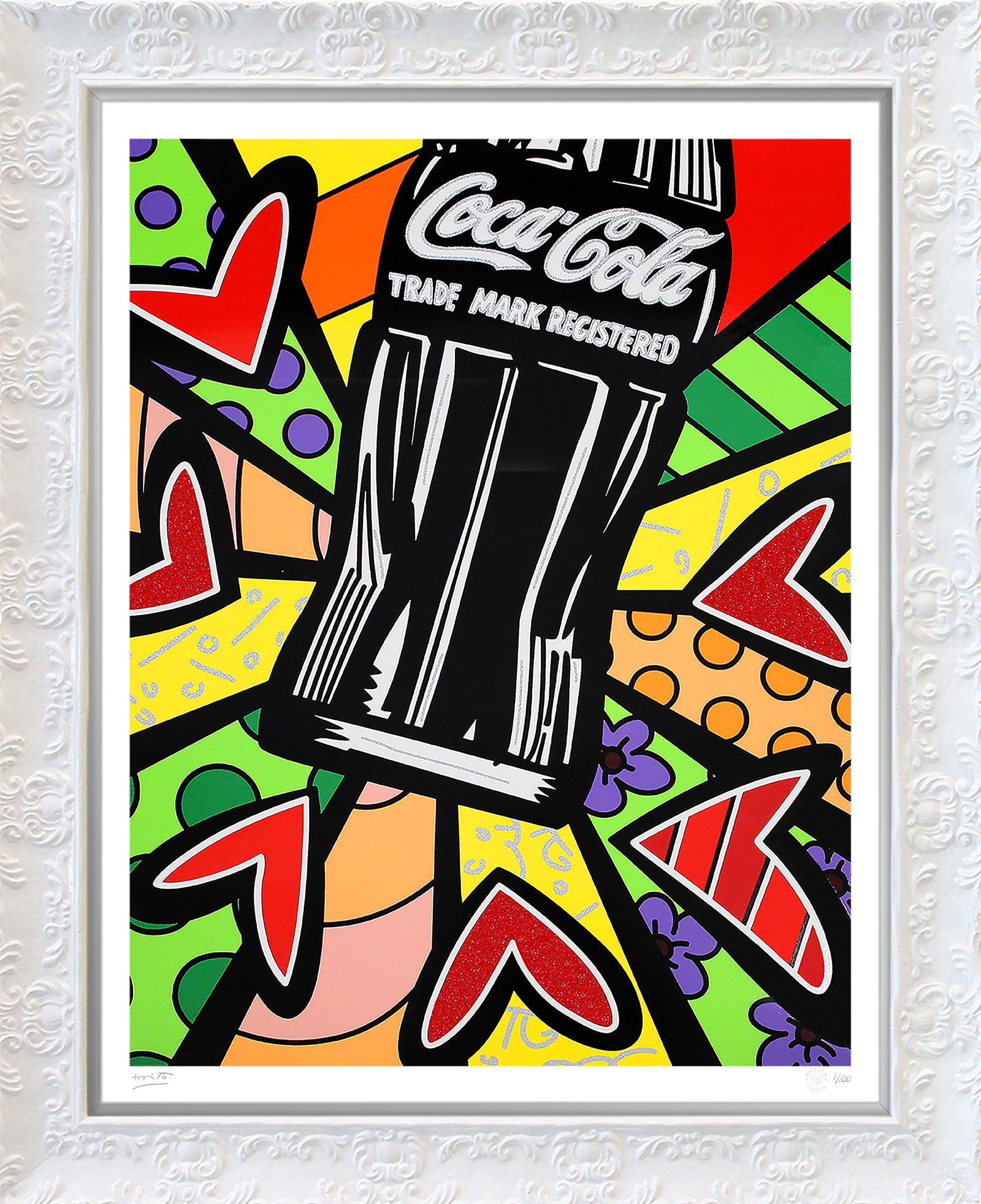 Romero Britto cocacola love serigraph  colorful pop art design