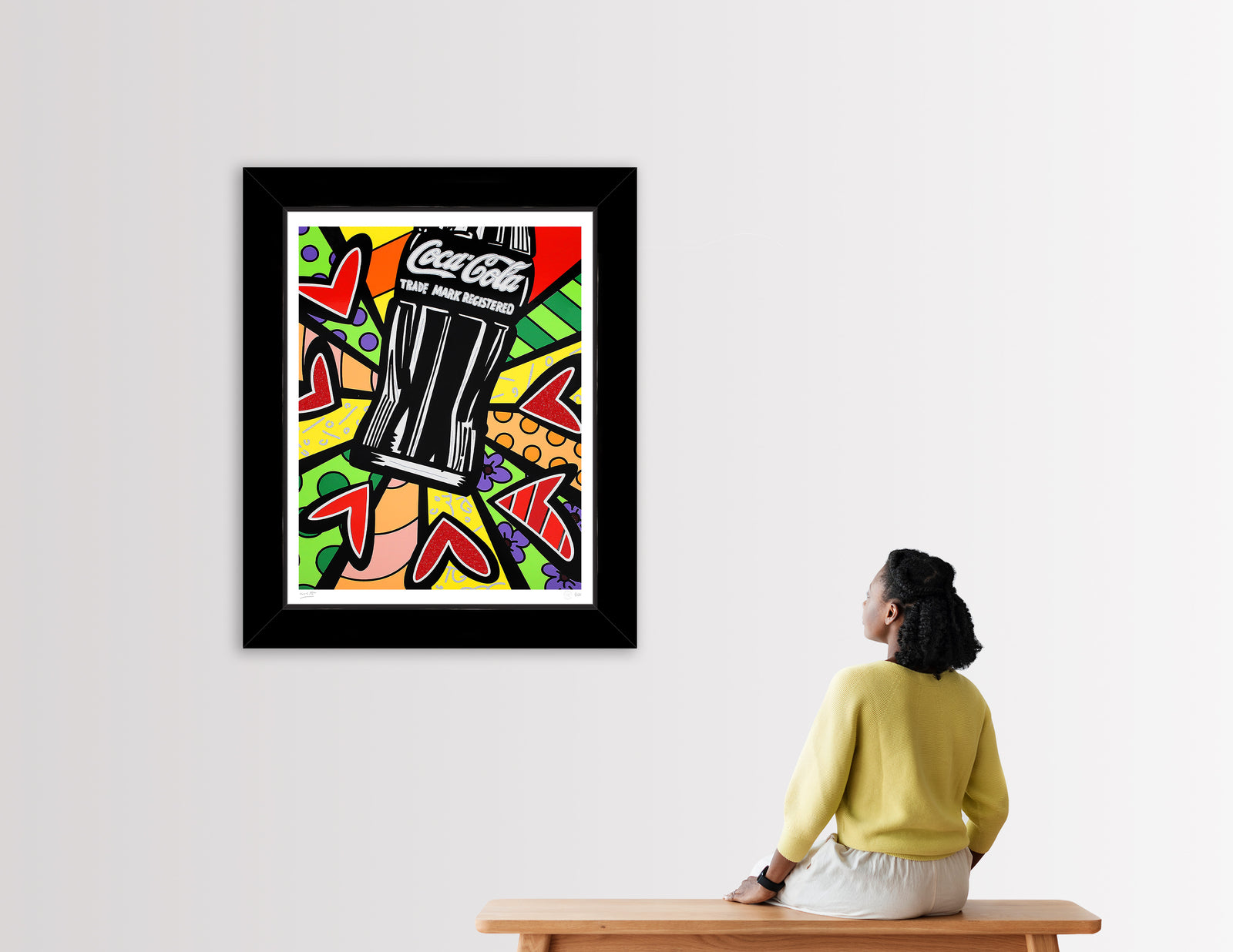 modern pop art cocacola love serigraph  vibrant home decor