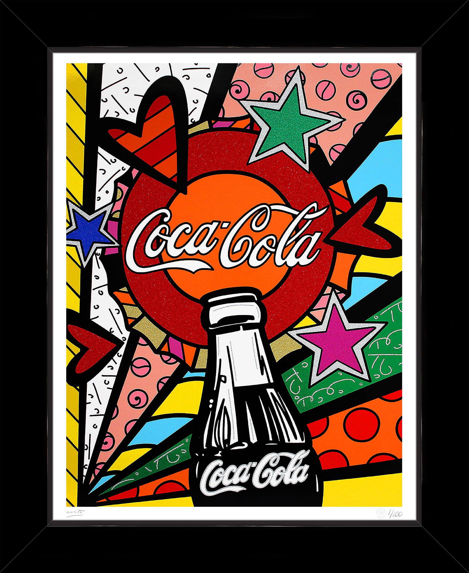 Romero Britto cocacola sunshine serigraph  colorful pop art design