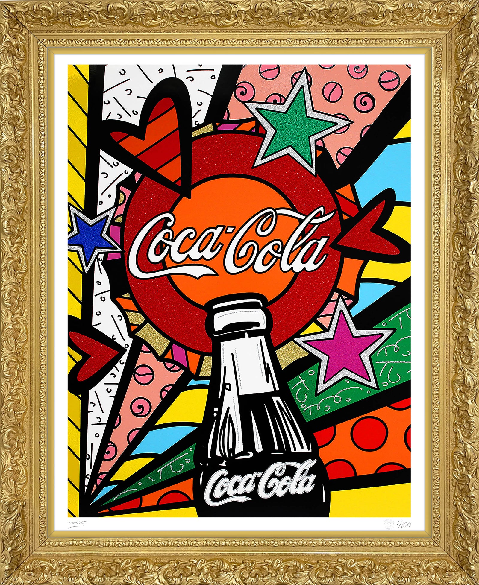 Romero Britto cocacola sunshine serigraph  colorful pop art design