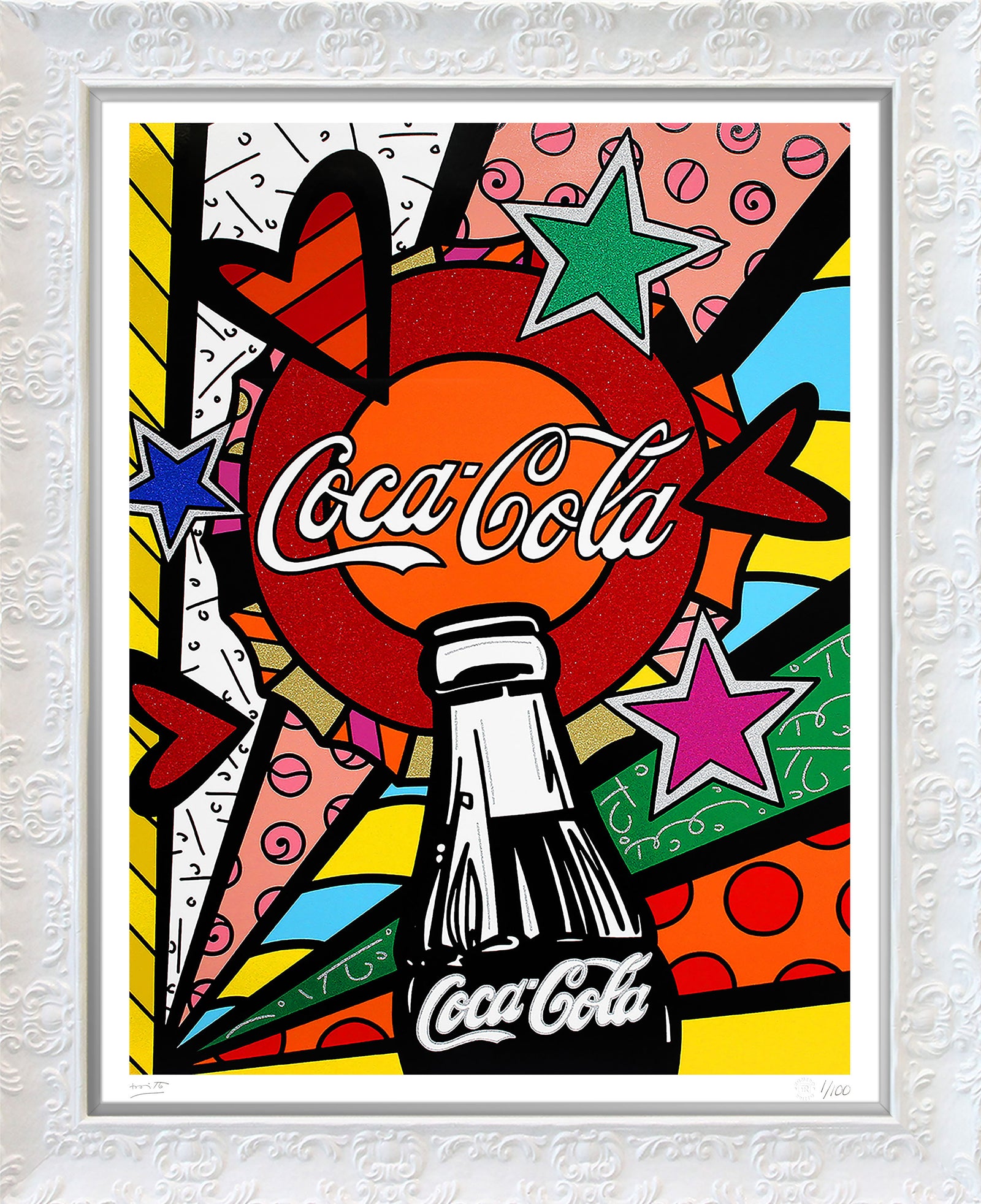 Romero Britto cocacola sunshine serigraph  colorful pop art design