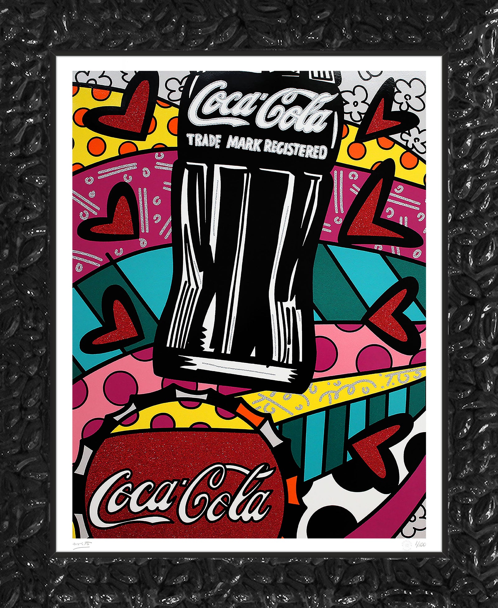 cocacola celebration serigraph  artistic colorful design collectible