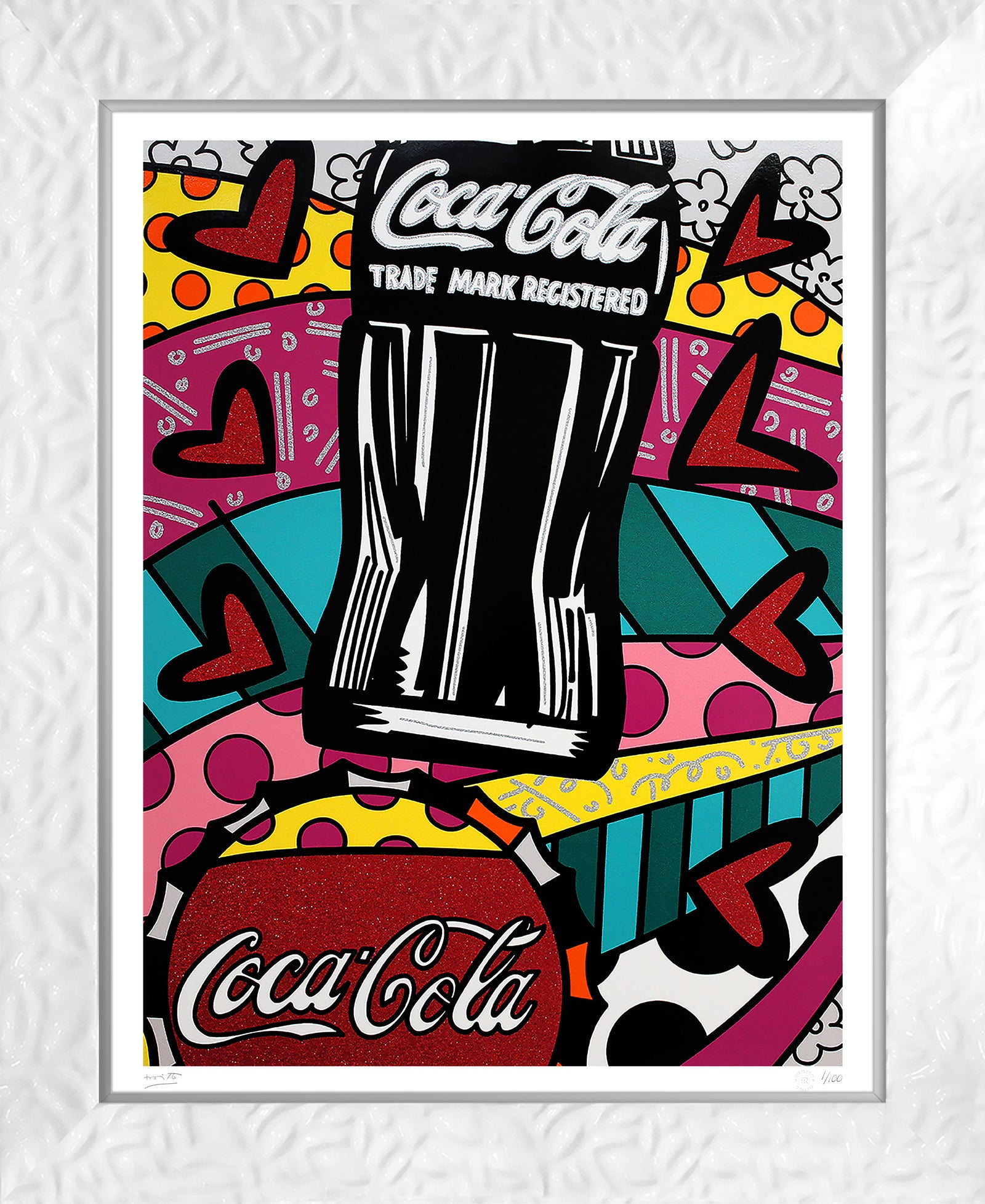 modern pop art cocacola celebration serigraph  vibrant home decor