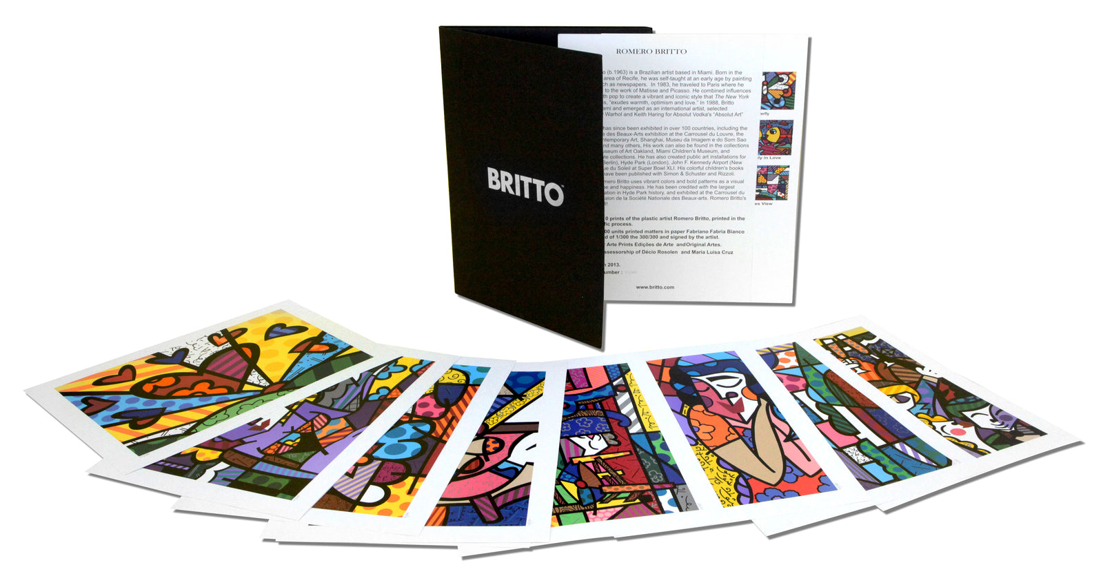 Romero Britto portfolio of serigraphs brazil collection  colorful pop art design