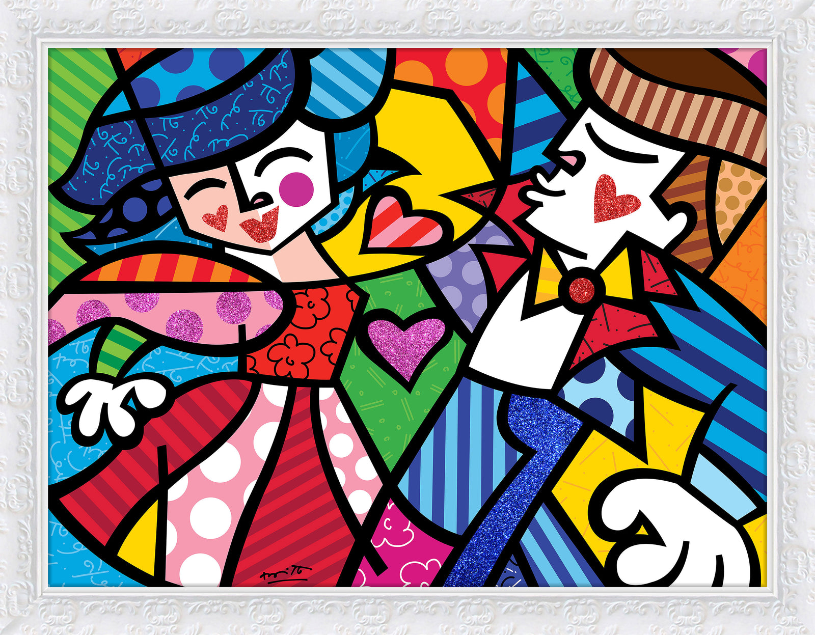 Romero Britto letss dance limited edition print  colorful pop art design