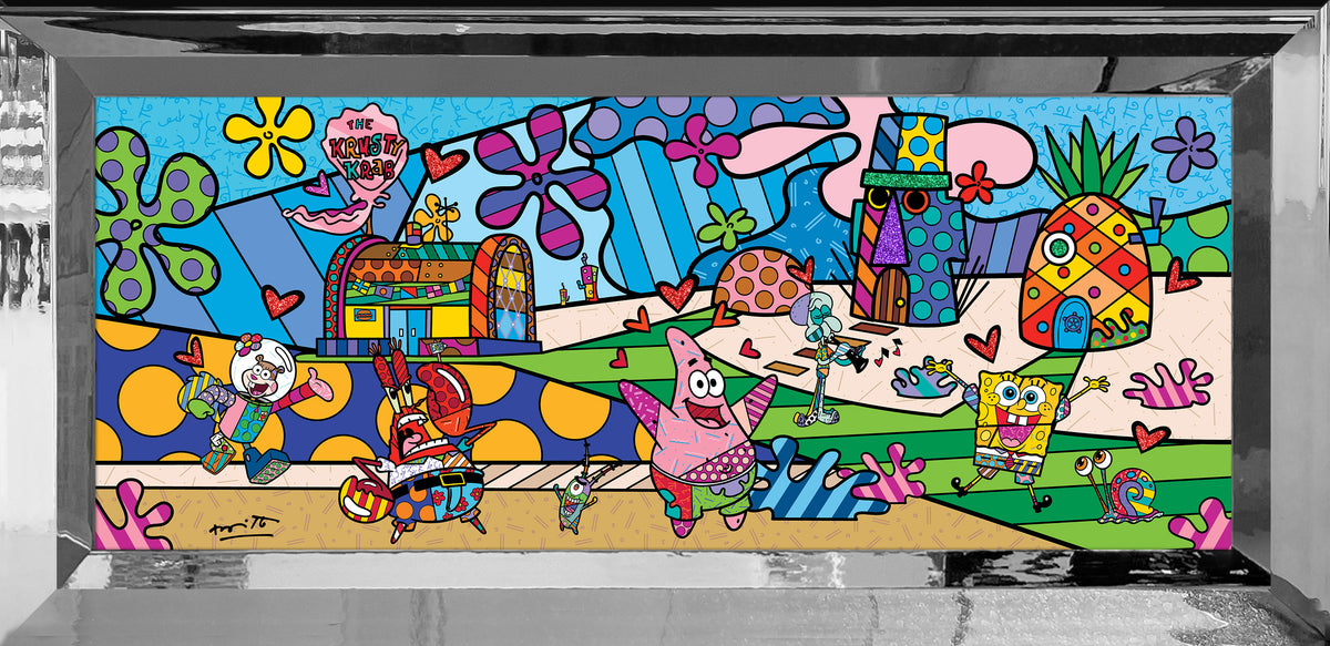 Romero Britto my ocean spongebob by britto  colorful pop art design