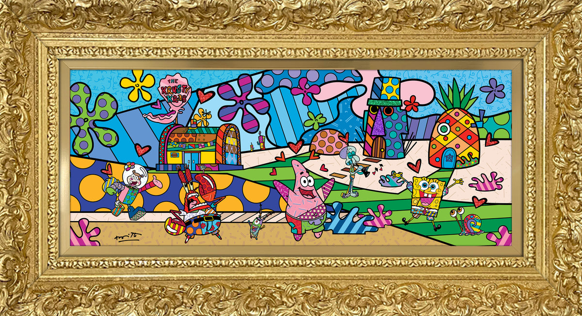 modern pop art my ocean spongebob by britto  vibrant home decor